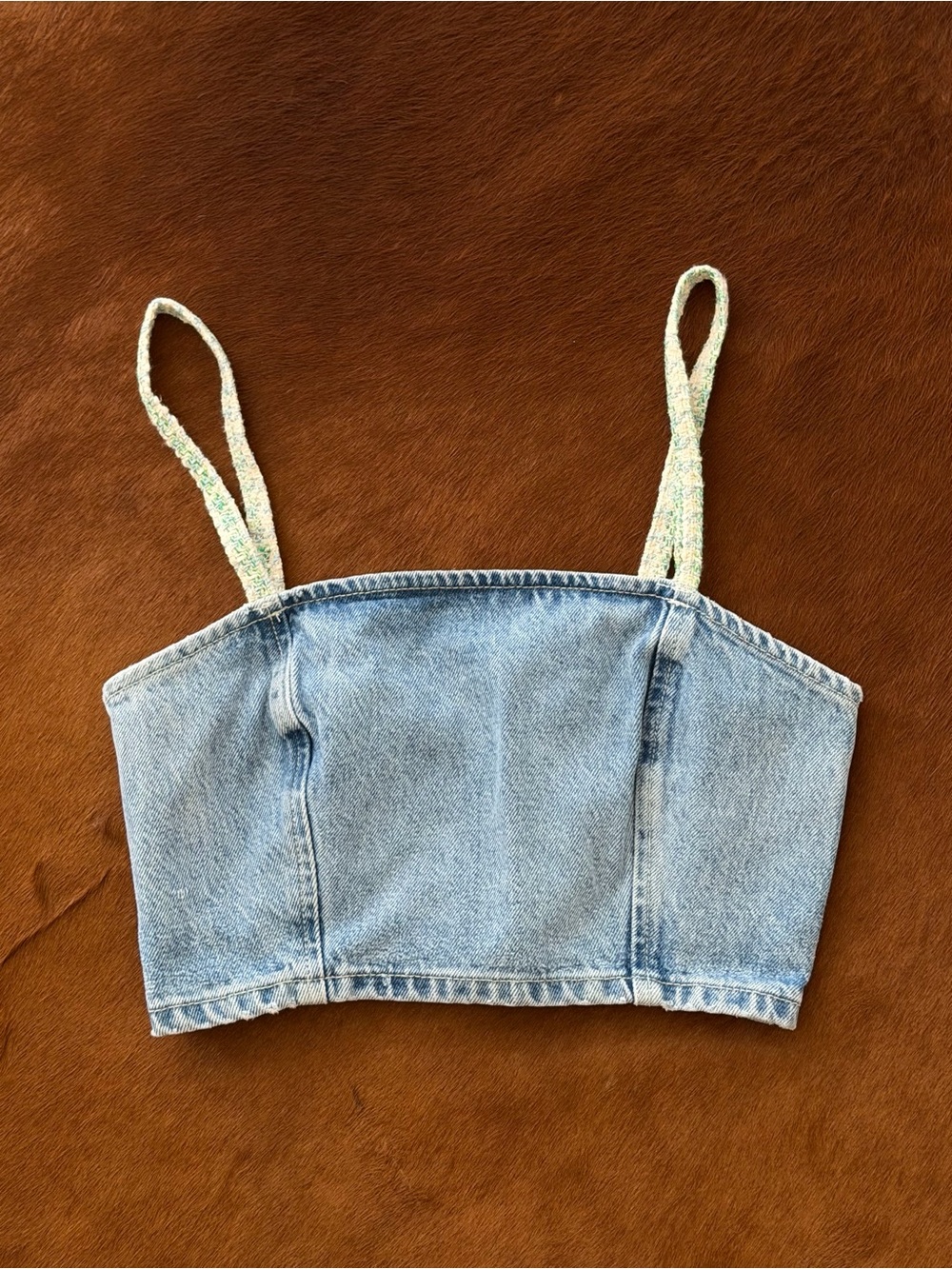 Zara denim crop top size XS